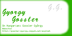 gyorgy gossler business card